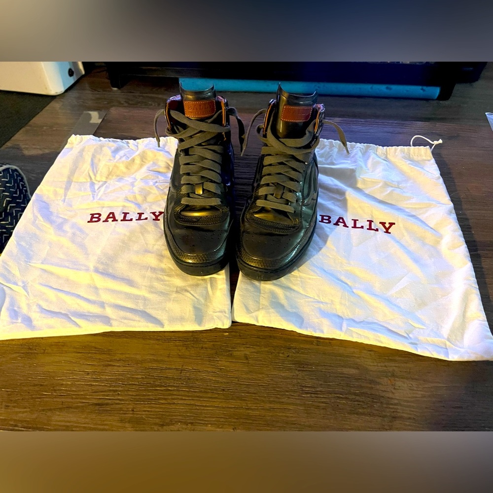 Bally shiny leather high top sneakers ETHYX men’s 8 1/2